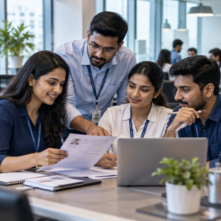 Indian HR team reviewing candidate profiles